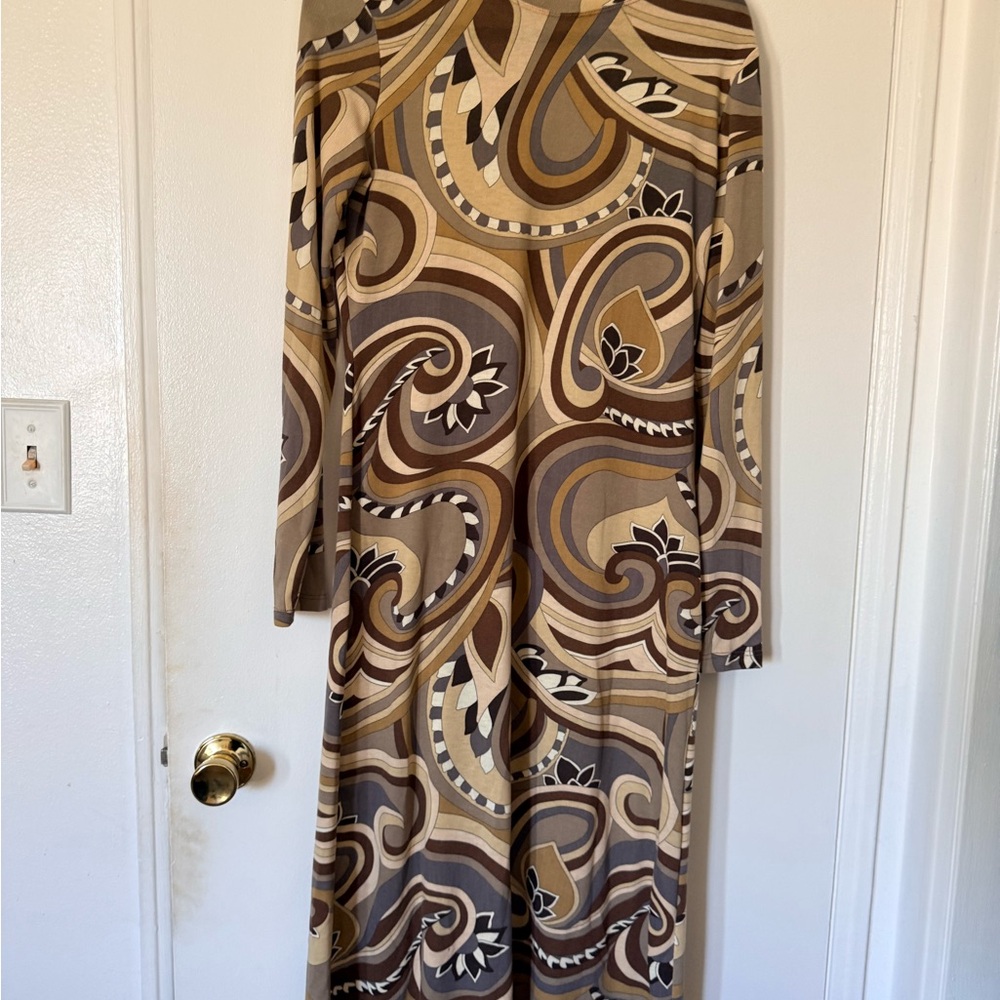 Zara Multicolor Swirl Long Sleeve Dress NEVER Worn
